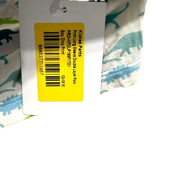 NEW Kickee Pants 12-18m Bamboo Dinosaur Dino Print Layered Polo Shirt - Picture 7 of 7